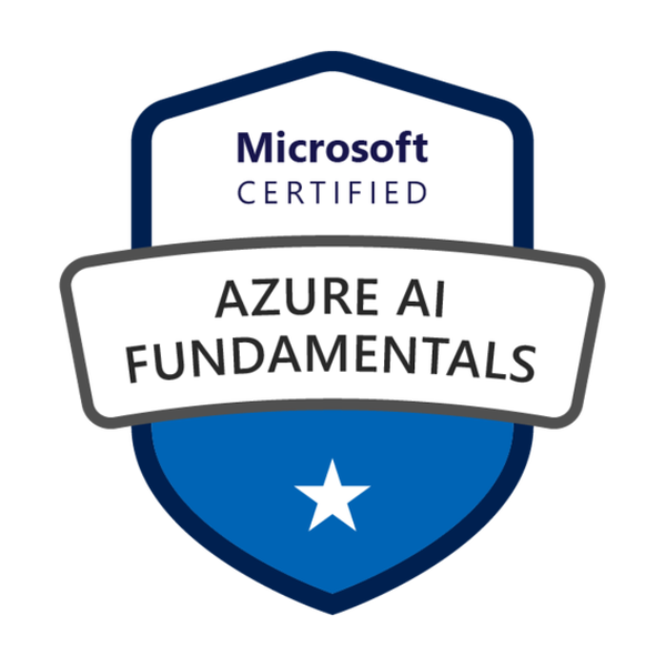 Badge Microsoft Certified: Azure AI Fundamentals